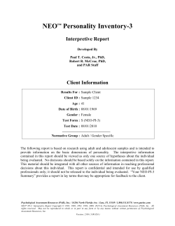 NEO&trade; Personality Inventory-3