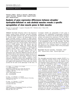Analysis of gene expression differences between utrophin