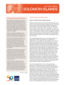 Civil Society Brief: Solomon Islands