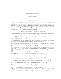 Pell`s Equation, II