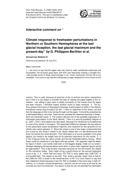 Interactive comment on &ldquo; Climate response to freshwater