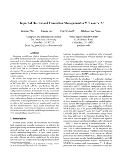 Impact of On-Demand Connection Management in MPI