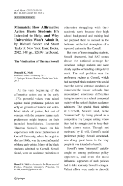 How Affirmative Action Hurts Students It`s Intended to Help, and