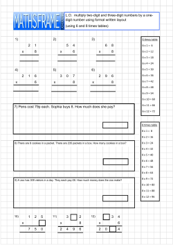 1) 2) 3) 2 1 5 4 6 8 x 8 x 6 x 8 4) 5) 6) 2 1 6 3 0 7 2 9 6