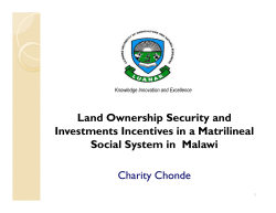 Land Ownership Security and Investments Incentives in a Matrilineal
