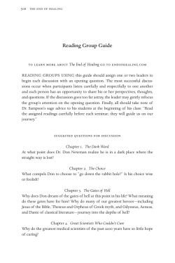 Reading Group Guide - The End of Healing