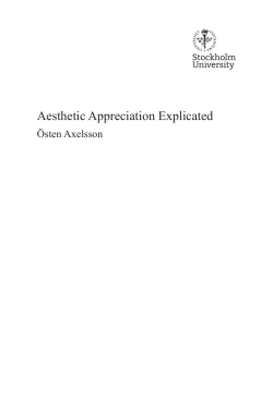 Aesthetic Appreciation Explicated