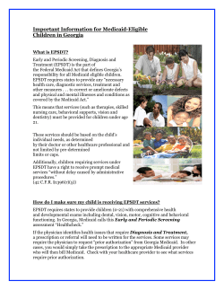Important Information for Medicaid Eligible Children in Georgia