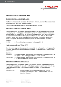 Explanations on hardness data