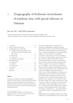 2. Zoogeography of freshwater invertebrates of southeast Asia, with