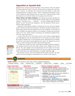 Opposition to Spanish Rule