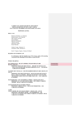 CAMDEN CITY ZONING BOARD OF ADJUSTMENT