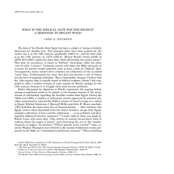 WHAT IS THE BIBLICAL DATE FOR THE EXODUS? A RESPONSE