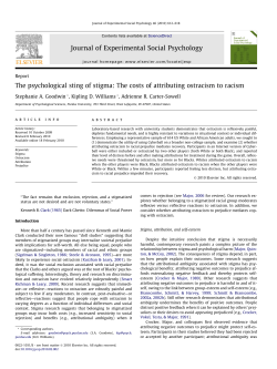 The psychological sting of stigma: The costs of attributing ostracism