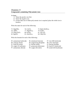 Chemistry 11 Compounds containing Poly