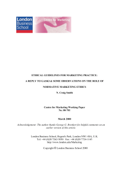 ethical guidelines for marketing practice