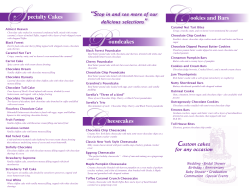 Specialty Cakes Poundcakes Cheesecakes Cookies and Bars