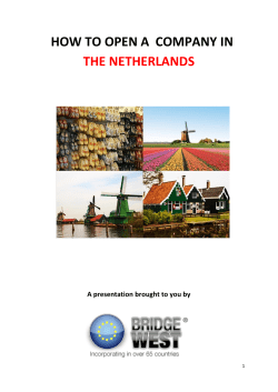 How to open a company in the Netherlands