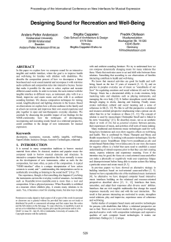 Designing sound for recreation and well