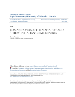 romanies versus the mafia: &ldquo;us&rdquo; and &ldquo;them&rdquo; in italian crime reports