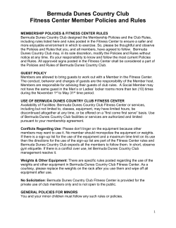 Fitness Center Policy - Bermuda Dunes Country Club