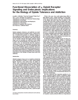 Functional Dissociation of Opioid Receptor Signaling and