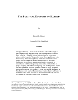 the political economy of hatred