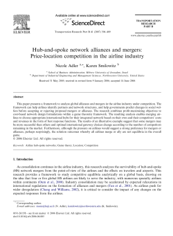Hub-and-spoke network alliances and mergers