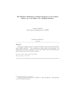 The Relative Similarity of China`s Exports to the United States vis a