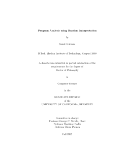 Program Analysis using Random Interpretation