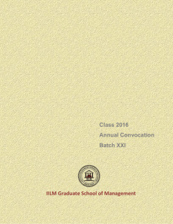 Class 2016 Annual Convocation Batch XXI IILM Graduate School of