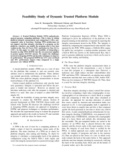 Feasibility Study of Dynamic Trusted Platform Module