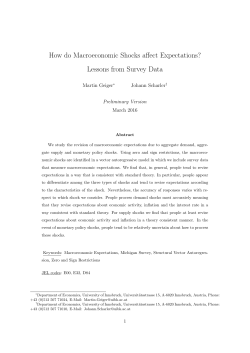 How do Macroeconomic Shocks affect Expectations? Lessons from