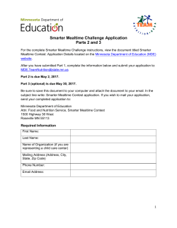 Smarter Mealtime Contest Application
