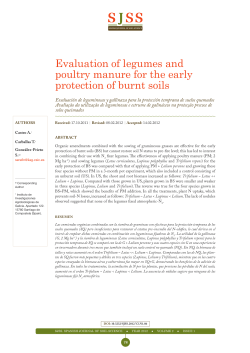Evaluation of legumes and poultry manure for the early protection of