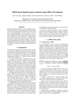 HMM-based Spanish speech synthesis using CBR as F0