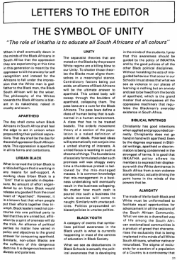 LETTERS TO THE EDITOR THE SYMBOL OF UNITY