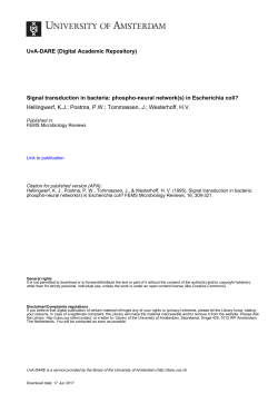 Signal transduction in bacteria: phospho-neural - UvA-DARE