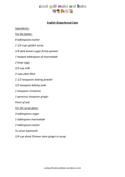 English Gingerbread Cake Recipe