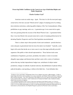 1 Preserving Public Confidence in the Courts in an Age of Individual