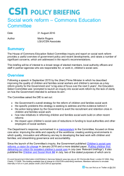 Social work reform &ndash; Commons Education Committee