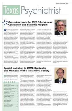 August-September 2009 - The Federation of Texas Psychiatry