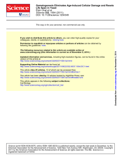 Gametogenesis Eliminates Age-Induced Cellular Damage and