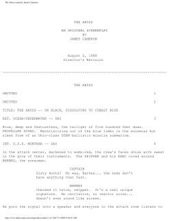 The Abyss script by James Cameron