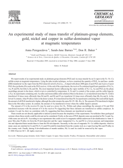 An experimental study of mass transfer of platinum-group