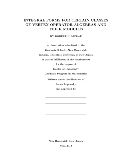 integral forms for certain classes of vertex operator