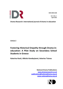 Fostering Historical Empathy through Drama-in
