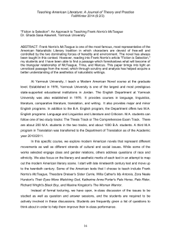 "Fiction is Selection": An Approach to Teaching Frank