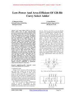 Low-Power And Area-Efficient Of 128-Bit Carry Select Adder