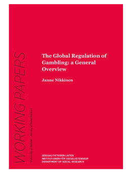 The Global Regulation of Gambling: a General Overview